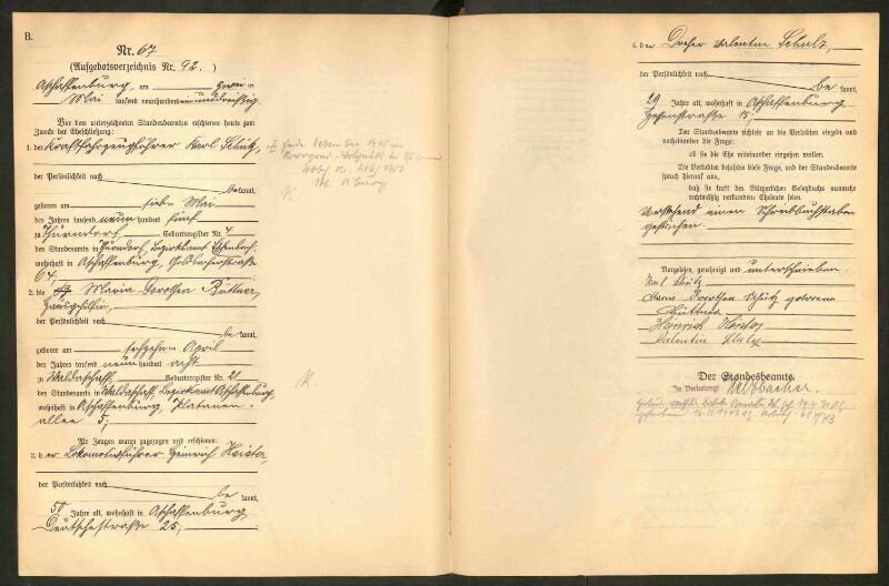 Standesamtsbuch der Stadt Aschaffenburg: Eheschließungen 252/1930 - 130/1931