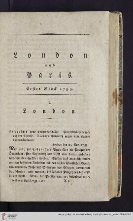London und Paris. Erstes Stück. 1806