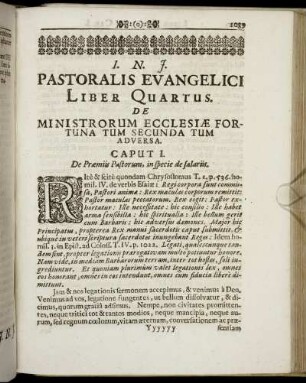 Liber Quartus. De Ministrorum Ecclesiæ Fortuna Tum Secunda Tum Adversa.