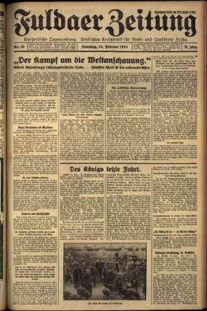 Ausgabe vom Samstag, den 24. Februar 1934.