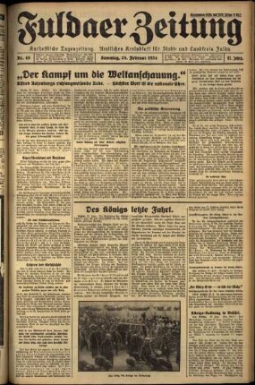 Ausgabe vom Samstag, den 24. Februar 1934.