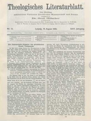 385-387 Die Patriarchats-Ausgabe des griechischen Neuen Testaments
