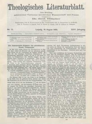 385-387 Die Patriarchats-Ausgabe des griechischen Neuen Testaments