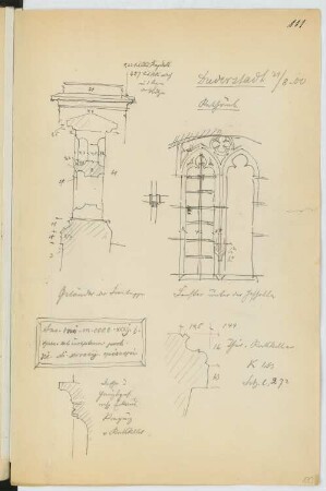 Altes Rathaus, Duderstadt: Details (aus: Skizzen- und Fotoalbum 19)