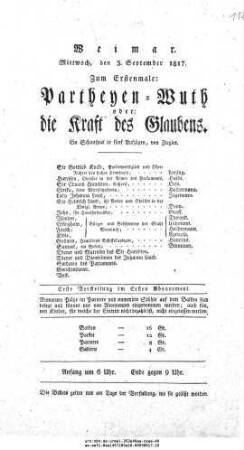 Partheyen=Wuth oder: die Kraft des Glaubens