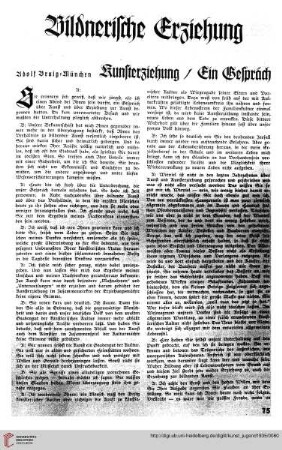 N.F. 15.1935: Kunsterziehung : ein Gespräch