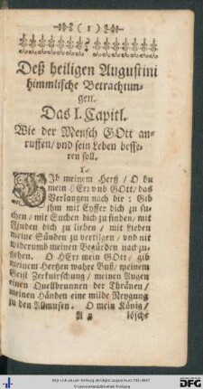 Deß heiligen Augustini himmlische Betrachtungen.