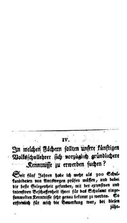 In welchen Fächern sollten unsere künftigen Volksschullehrer sich vorzüglich gründlichere Kenntnisse zu erwerben suchen?