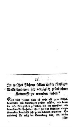 In welchen Fächern sollten unsere künftigen Volksschullehrer sich vorzüglich gründlichere Kenntnisse zu erwerben suchen?