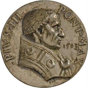 Medaille von Girolamo Paladino auf die Wahl von Papst Pius III.