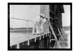 Wehr in Thailand : Thailand. Ingenieure am neu erbauten Wehr am Menam, 1908/1913