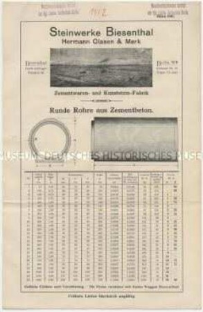 Runde Rohre aus Zementbeton.