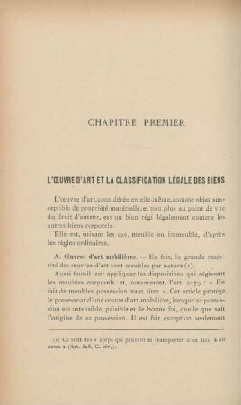 Chapitre L'oeuvre d'art et la classification légale des biens