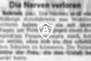 Die Nerven verloren