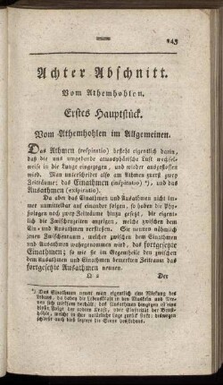 Achter Abschnitt. Vom Athemhohlen.