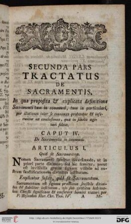 Secunda pars tractatus de sacramentis