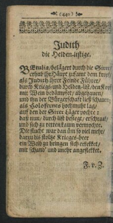 Judith die Helden-listige.