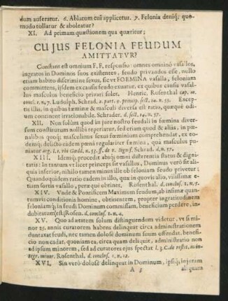 Cuius Felonia Feudum Amittatur?