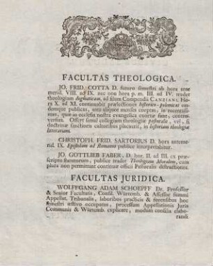 2v, Facultas Theologica