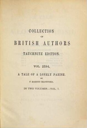 A tale of a lonely parish, 1