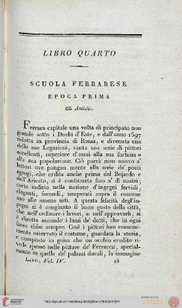 Libro Quarto: Scuola Ferrarese