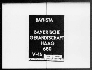 Briefe an die bayerische Gesandtschaft von Max von Preysing