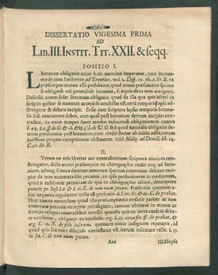Dissertatio Vigesima Prima Ad Lib. III. Instit. Tit. XXII. & seqq.