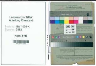 Entnazifizierung Fritz Koch , geb. 00.00.0000 ()