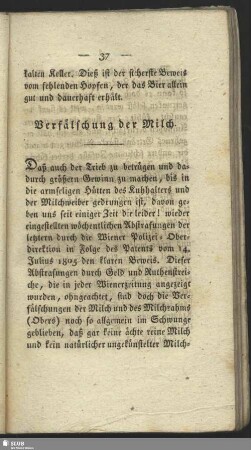 Verfälschung der Milch