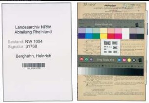 Entnazifizierung Heinrich Berghahn , geb. 01.01.1898 (Bueroangestellter)