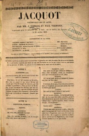 Jacquot : vaudeville en un acte