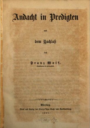 Andacht in Predigten