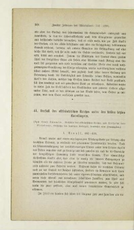 41. Verfall des ostfränkischen Reiches unter den beiden letzten Karolingern