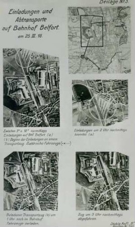 Fotos von den Einladungen und Abtransporte auf dem Bahnhof Belfort (Luftbilder)