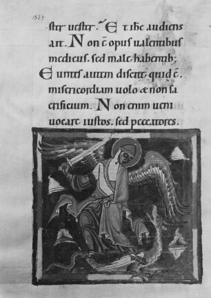 Perikopenbuch aus dem Benediktinerinnenkloster Sankt Erentrud auf dem Nonnberg — Erzengel Michael, Folio 88verso