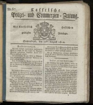 Nr. 67, Sonnabend den 20sten August. 1814