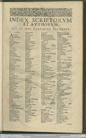 Index Scriptorum Et Authorum Qui In Hoc Volumine Citantur