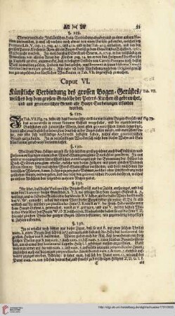 Caput VI: Kuenstliche Verbindung des grossen Bogen-Gerüstes [...]
