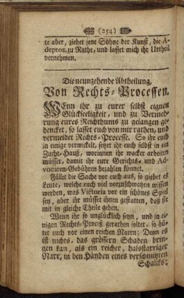 Die neunzehende Abtheilung, Von Rechts-Processen. - Die zwantzigste Abtheilung, Vom Spielen.