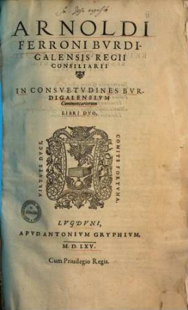 In consuetudines Burdigalensium commentariorum : libri duo
