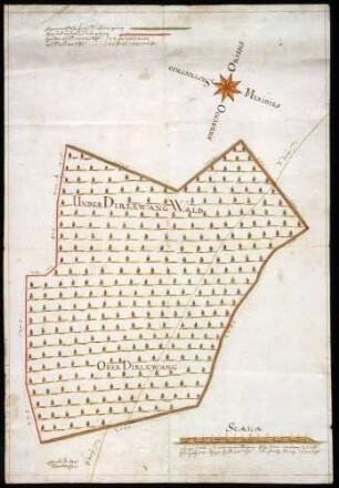 Dürlewang Maßstab ca. 1 : 4000 col. handgez.