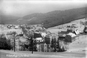 Ortsansicht mit Bahnhof und Lorenz-Mühle