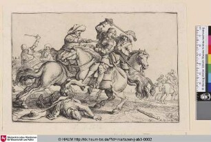 [Reitergefecht; Three fighting horse-soldiers]