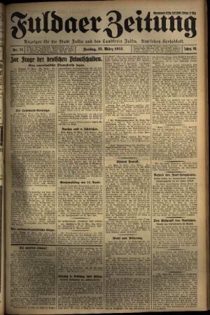 Erste Ausgabe vom Freitag, den 25. März 1932.
