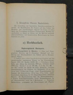 I. Königliche Oberste Baubehörde.
