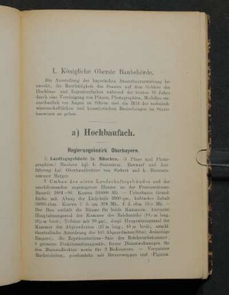 I. Königliche Oberste Baubehörde.