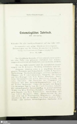 Entomologisches Jahrbuch