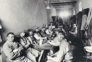 Foto: Pausen- und Eßraum der Kachelarbeiter