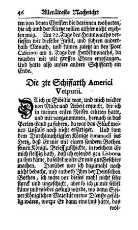 Die 3te Schiffarth Americi Vesputii.