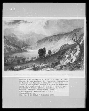 Wanderungen im Norden von England, Band 1 — Bildseite gegenüber Seite 74 — Hawes-Water, from Thwaite-Force, Westmorland